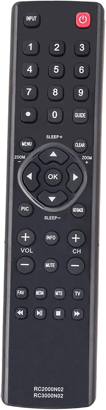 AIDITIYMI RC2000N02 RC3000N02 New Replacement Remote Control fit for TCL LED LCD HDTV L32HDF12TATCL L32HDM12TCL L40FHDF12TATCL L40FHDM12 L26HDM12T...