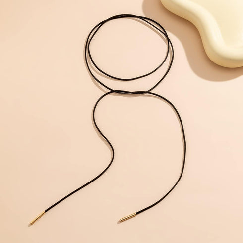 Gothic Bow-knot Velvet Choker Necklace Sexy Long Wrap Rope Collar Tie Neck Chain with Silver Gold Pendant Boho Party Neck Accessories for Women...