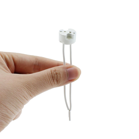 10PCS LED Halogen Ceramic Cable Connector Base Socket Adaptor G4 Lamp Socket 10cm White Silicone Lamp Head Cord for Pendant Wall Lamp Landscape La...