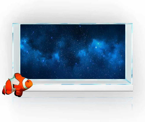 36X20IN Starry Aquarium Background, Art Starry Fish Tank Decorations Background, with 8 EVA Double-Sided Tape...