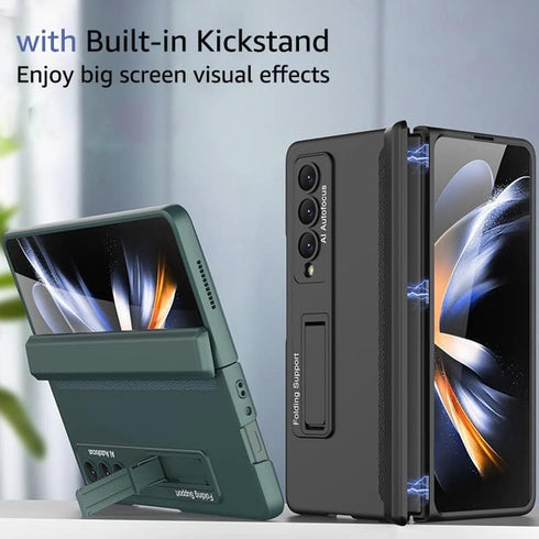 Case for Samsung Galaxy Z Fold 4 5G Magnetic Hinge Protective Case with 3 Adjustable Stand Modes,Ultra Thin Luxury PC Shockproof Anti-scratch Kick...