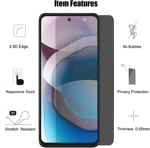 (3+3) For Motorola One 5G Ace/One 5G UW Ace/Moto G 5G (2020) (3 Pack) Anti Spy Private Tempered Glass Privacy Screen Protector and (3 Pack) Camera...