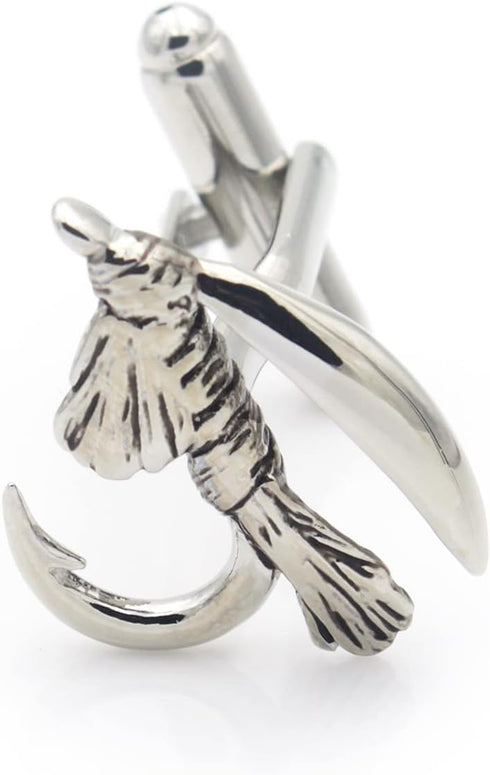 Fly Fishing Hook Fish Pair Cufflinks...