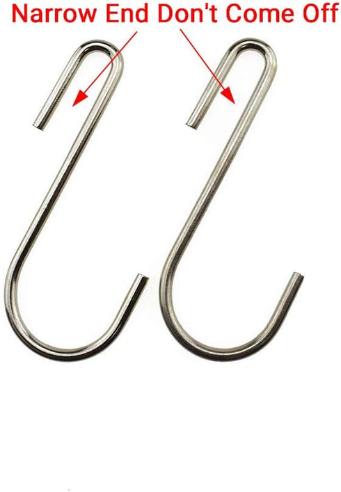 LQJ Pro Large S Hooks Anti-Rust Hang Iron Cast Pots and Pans from Wire Rack Shelf Narrow End Don't Come Off 7 Pack 3.7" Length Solid Metal Hang To...