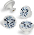4 Pack 1.37" Floral Decorative Cabinet Knobs, Elegant ABS Glass Round Handles for Home Kitchen and Bedroom - Stylish Furniture Drawer Pulls (Blue ...