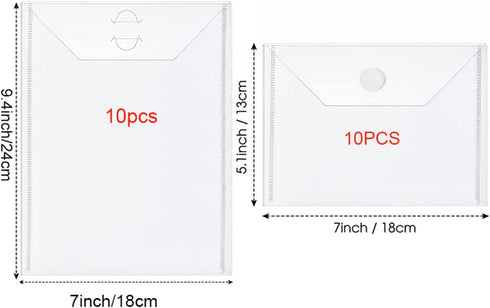 Large Stamp & Die Storage Pocket Envelope 20 Pack Resealable Clear Plastic Seal Bags Storage Case for Cutting Dies Stencil Album Stamp Crafts Pape...