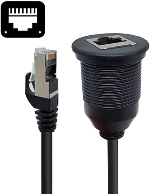 chenyang CAT6 RJ45 Flush Mount Male to Female LAN Ethernet Network Extension Cable for Car Dashboard Panel Mount Waterproof Dustproof...