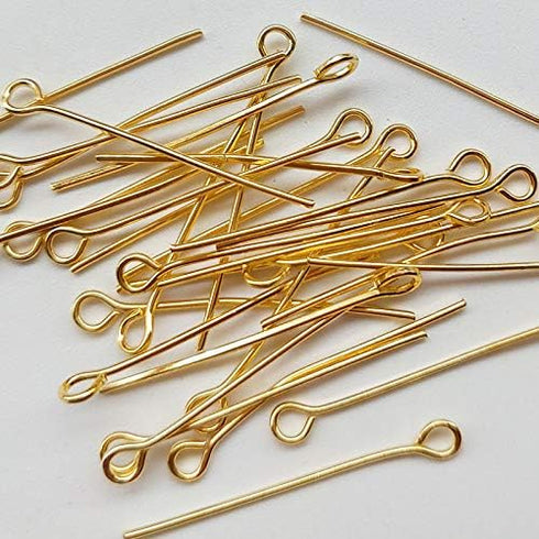 Chenkou Craft 700pcs Assorted of 7 Sizes Gold Mix Eye Pins for Jewelry Making (Gold, Mix)...