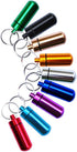 Purple Pill Organizer Mini Pill Box, Metal Pill Box Emergency Medicine Drug Box Tank with Keychain Case Stainless Steel for Outdoor Travel Waterpr...