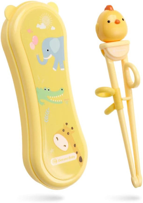 Training Chopsticks for Kids - Use Completely Harmless Material - Anti-dislocation Buckle Design - Includes Portable Box (Yellow)...