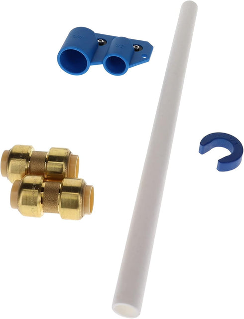 Waterline ½” Pipe Repair Kit | For PEX, Copper and CPVC Pipe | Removal Tool and Deburring Tool Included | Includes 2 Brass Straight Pushfit Coupli...