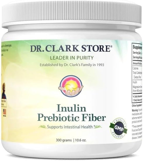 Dr. Clark Inulin Powder (FOS), 300 gm - Prebiotic Soluble Fiber...