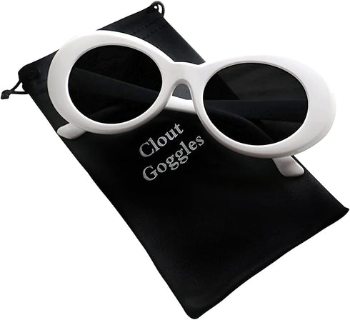 Clout Goggles HypeBeast Oval Sunglasses Mod Style Kurt Cobain (White)...