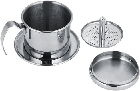 Vietnamese Coffee Filter Maker, Stainless Steel Coffee Cup Vietnam Coffee Drip Filter Maker Infuser for Home Office Cafe Maker (Silver)...