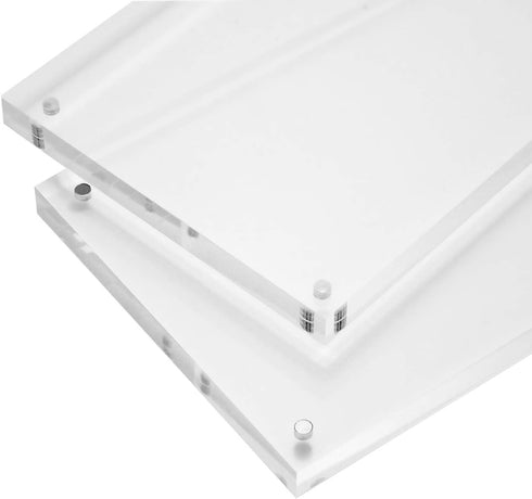 Americanflat 4x4 Acrylic Picture Frame - Double Sided Frames with Magnetic Corners - Transparent Acrylic Frames for Desk or Tabletop Display - 4x4...