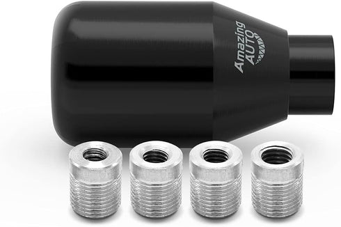 (Black) 6 Speed Weighted Manual Universal Automatic Gear Shifter Shift Knobs Lever with 4 Adapters Fit Compatible with Manual Cars Most Automatic ...