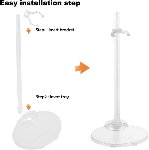 12Pcs Adjustable Doll Stands,Transparent and Lightweight Doll Display Rack Suitable for Different Sizes of Dolls Monsters,Action Figure Stand Doll...