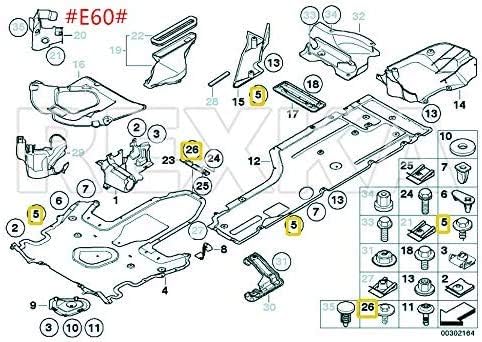 Rexka 20 pcs M4.8-1.61 x 16mm Hex Head Sems Screws for BMW Wheel Arch Trim Underfloor Coating Rear Trim Cover Underhood Shield 07147129160 E46 E60...