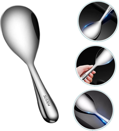 Serving Spoon Japanese Rice Ice Cream Spoon Stainless Spatula Premium Material Spoon Dish Spoons Mini Scoop Rice Scooper Food Home Large Dessert S...