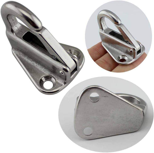 haowei 2 Pcs Strong 316 Stainless Steel Safety Heavy Hook Marine Boat Spring Snap Type Fender Fending Hanger for Tug Ship Boat Hardware Accessorie...