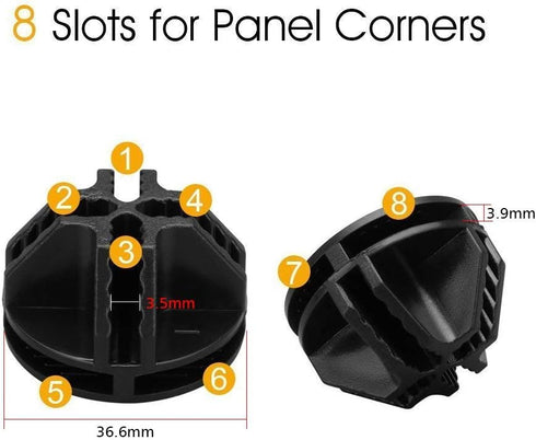 URBEST Wire Cube Connectors, Wire Cube Plastic Connectors for Modular Organizer Closet and Wire Grid Cube Storage Shelving Unit (Black, 20)...