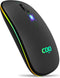 COO LED Slim Mouse with 3 Adjustable DPI, Dual Mode(Bluetooth 5.1 and 2.4G Wireless) for iPad OS 13, MacBook, Laptop, Mac OS 10.10...