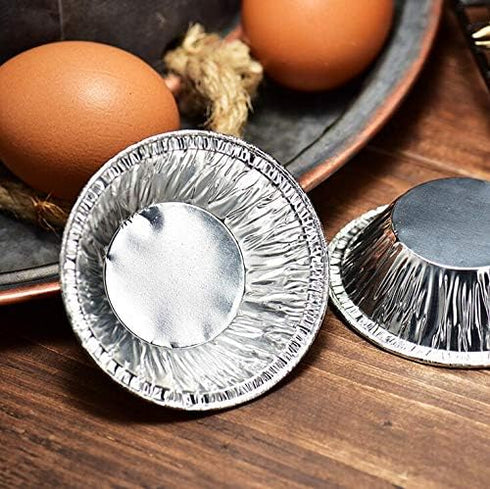 250 Pcs Disposable Egg Tart Tins Molds Silver Aluminum Tin Foil Mini Pie Tins Pans Cake Tart Holder Cupcake Cookie Circular Egg Tart Mold Cups for...