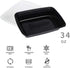 50-Pack Food Prep Containers, 1000ML/ 34 OZ Microwavable Food Storage Containers with Lids, Reusable Plastic lunch Containers Lunch Boxes- Stackab...