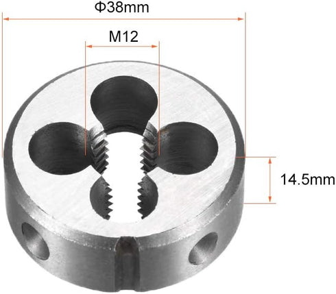 uxcell M12 X 1.75 Metric Round Die, Machine Thread Left Hand Threading Die, Alloy Steel Screw Thread Cutting Die...