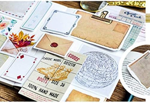 90 PCS Vintage Scrapbook Stickers with Aged Paper Antique Design, Retro Crafts for Junk Journaling, Decoupage, and Personal Projects...