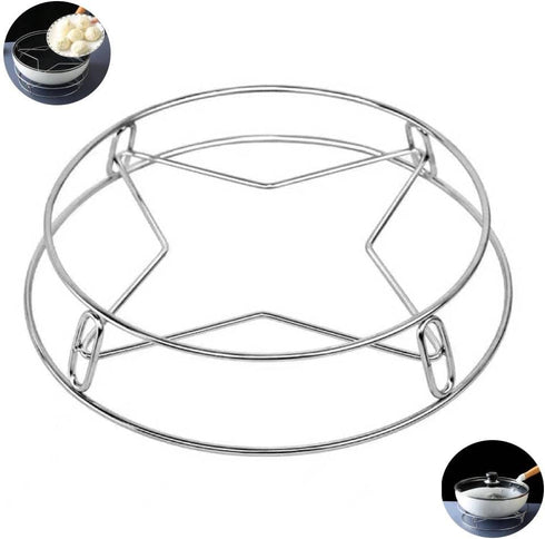 Stainless Steel Cooling Pot Rack Hot Pot Holder Steamer Rack Trivet Insulation Wok Rack Countertop Protector, 10" and 9? Reversible Size, M...