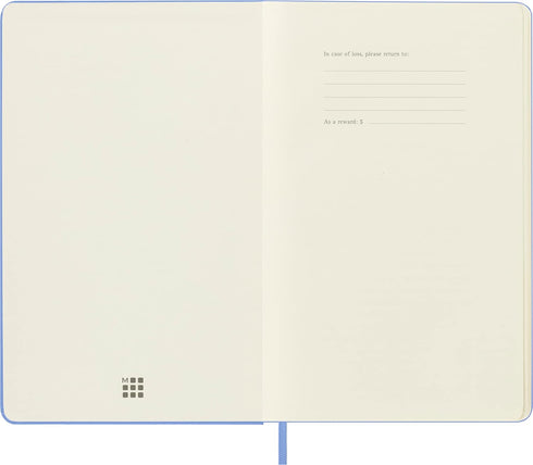Moleskine Classic Notebook, Hard Cover, Large (5" x 8.25") Plain/Blank, Hydrangea Blue, 240 Pages...