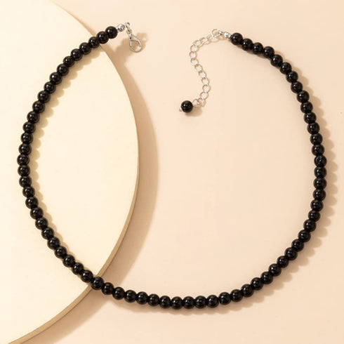 Boho Black Beaded Choker Necklace Seed Bead Choker Vintage Collar Necklace for Women and Girls...