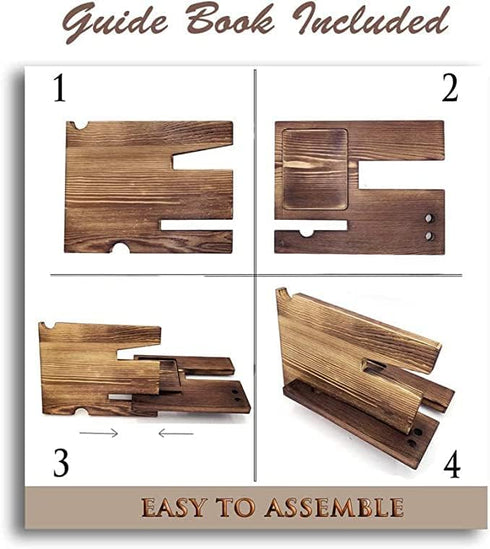 World's Best Bonus Father Wooden Desk Docking Station, Best Bonus Dad Gifts, Father's Day Birthday Gifts for Bonus Dad Stepdad Stepfather, Bonus D...
