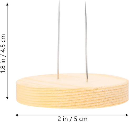 NUOBESTY 6 Set of Crochet Doll Stand, Short Double Steel Needle Doll Holder Action Figures Support Felting Doll Display Holders Wood Rack Base for...