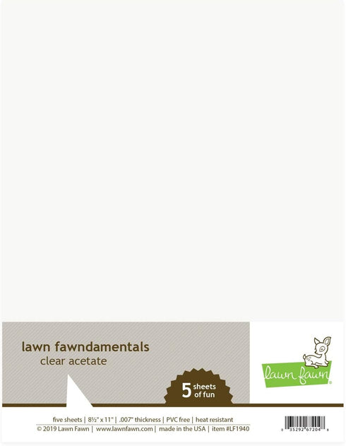 Lawn Fawn Clear Lawn Acetate 8.5X11 5/PK...