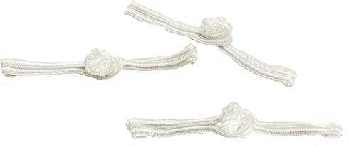 Chinese Frogs Button Closures Hook & Eye Fastener White Straight Loop & Knot Design 3 Pair/pk Sewing Quilting Renaissance Dance Chefs Coat Costume...