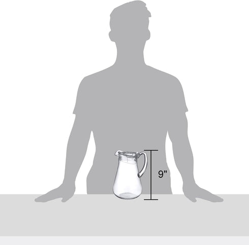 Amazing Abby - Droply - Plastic Pitcher (64 oz, 2 Quart), Clear Water Pitcher with Lid, Fridge Jug, BPA-Free, Shatter-Proof, Great for Iced Tea, S...