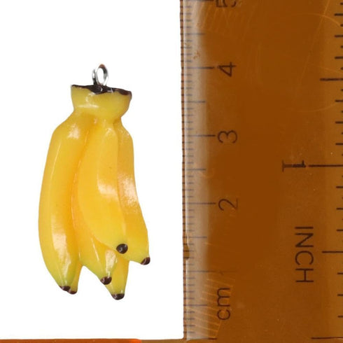 Uniquer 20Pcs Yellow Banana Micro Model Charms,Resin Imitation Food Lovely Dangle Charms with Loop for DIY Jewelry Making Necklaces Earrings Key C...