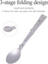 iBasingo Titanium Folding Spoon Camping Cutlery Coffee Tea Soup Dessert Food Serving Spoon Lightweight Portable Dinnerware Travel Backpacking Picn...