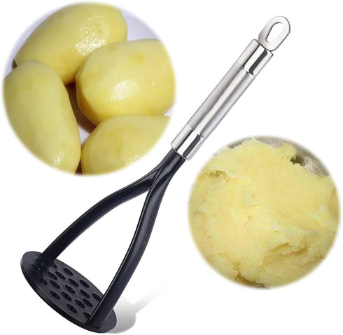 TENTA KITCHEN Good Grips Nylon Potato Solid Masher Ricer Press Blender Crusher for Non-Stick Cookware With Heat Resistant Stay Cool Stainless Stee...