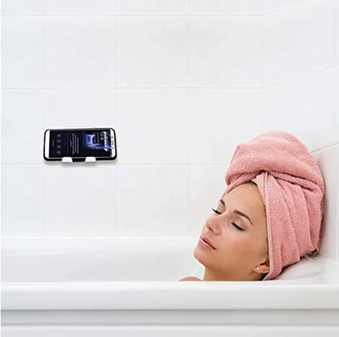 AIRSTIK Cradle Glass Mount Phone Holder Reusable TikTok Facetime Compatible with iPhone iPad Cell Phone for Bathroom Kitchen Shower Dorm Office Ma...