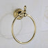 Leyden Polished Gold Towel Ring, Bathroom Hand Towel Holder Wall Mounted Gold Towel Rack Round...