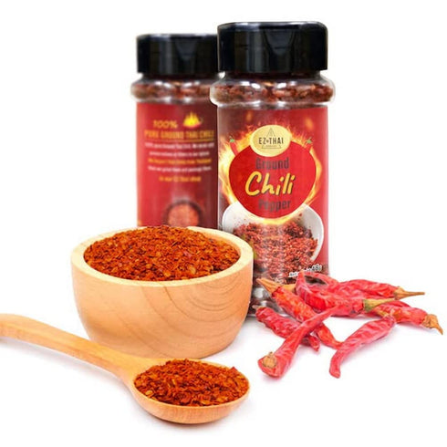 Ez Thai Red Chili Pepper Flakes 1 Pack 48 Gram Red Hot Chili Peppers Crushed For Tomyum, Pizza, Salads, Seafood, Chili Oil, Soup, Noodle...