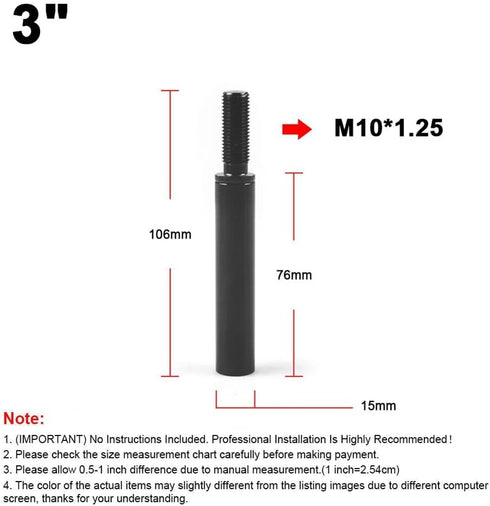 Manual Gear Shifter Lever,Shift Knob Extension Aluminum Alloy Shift Knob Extender DIY Modification Parts Suitable for Most Manual Car Models with ...