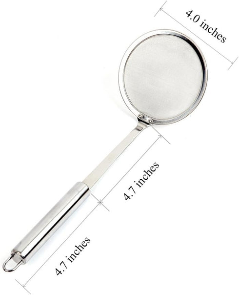 Hot Pot Fat Skimmer Spoon - Stainless Steel Fine Mesh Strainer for Skimming Grease and Foam...