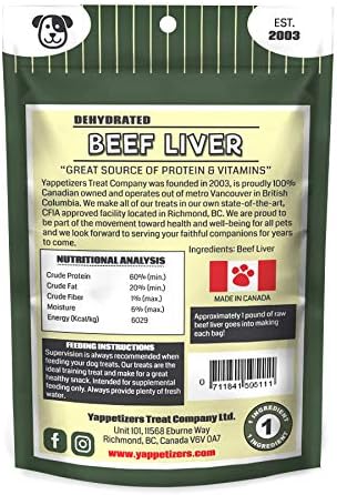 Treat Company 100% Beef Liver Dehydrated Dog Treat | Hand Made in Canada Since 2003 - Equal to 1 Pound of raw Beef Liver (Medium | 85 Grams | 3oz)...