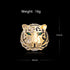 Vintage Punk Tiger Head Brooch Pin, Rhinestone Crystal Animal Tiger Suit Pin, Retro Gold Silver Tiger Head Badge Lapel Pin for Men Women Girls...