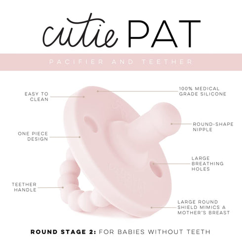 Ryan & Rose Cutie PAT Pacifier Teether (Stage 2, Pink)...