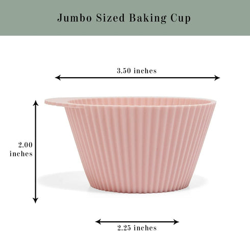 The Silicone Kitchen Reusable Silicone Baking Cups Silicone Muffin Liners for Cupcakes, BPA Free, Jumbo, 12 Pack, Pink Gray Blue...